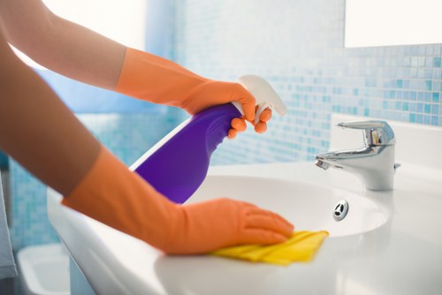 Domestic cleaners working in a stylish Notting Hill apartment