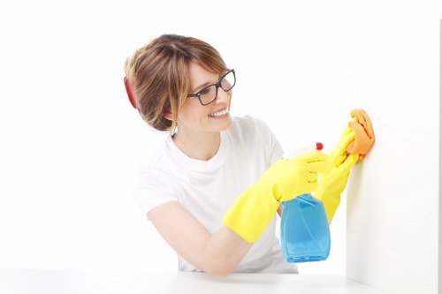 Deep cleaning tasks in a Notting Hill kitchen and living area