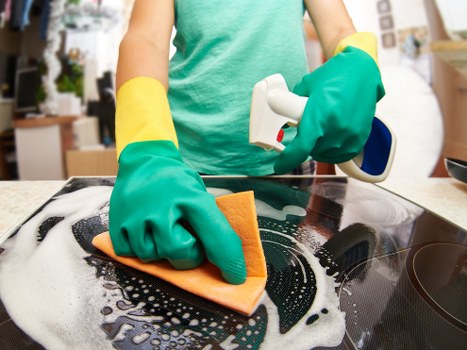 Deep cleaning tools and fresh surfaces in a London property
